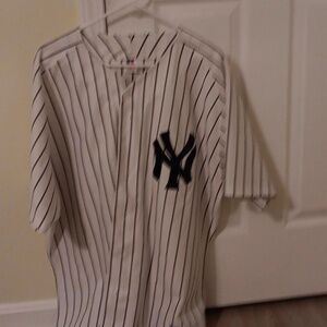 Authentic Yankee Jersey, White with Blue Pinstripes, Don Mattingly #23